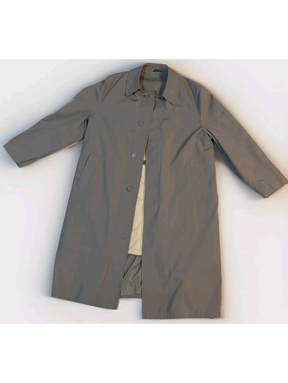Oleg Cassini Trench Coat 3 Button W Zip Out Liner Mens All Weather Size 42 Long